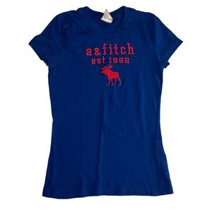 Abercrombie Kids Short Sleeve Royal Blue Embroidered Crew Neck T-Shirt Large